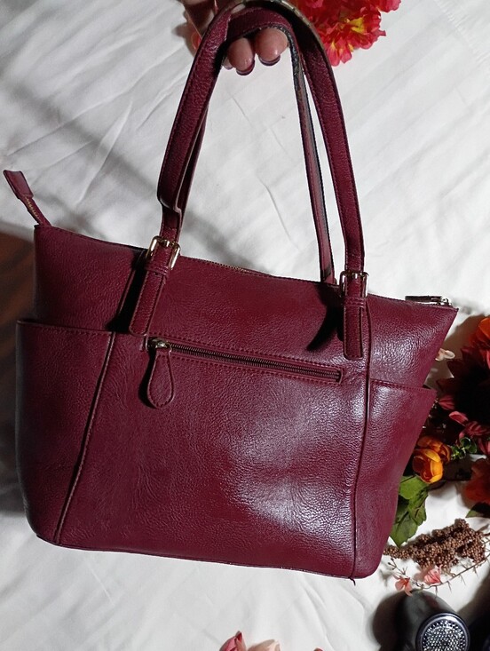 Michael Kors Handbags - Michael Kors Wine Red Leather Tote
